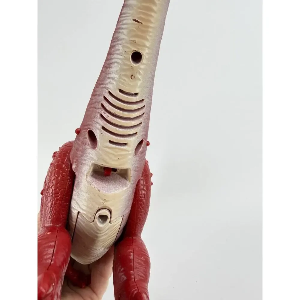 Red Tyrannosaurus Rex Dinosaur Battery Operated Walking Moving Plastic Toy